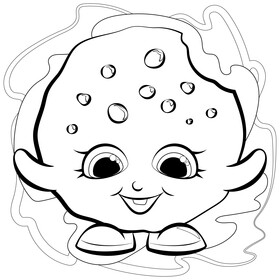 Shopkins kooky cookie drawing black and white vector