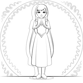 Frozen, Anna black and white vector