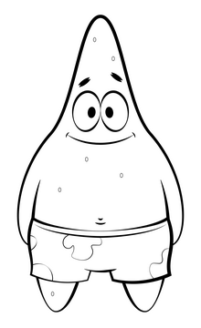 Spongebob Squarepants, Patrick black and white clipart