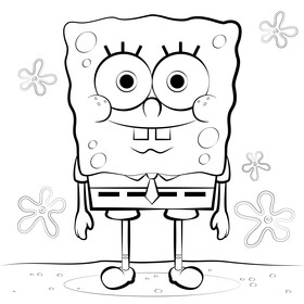 Spongebob black and white vector