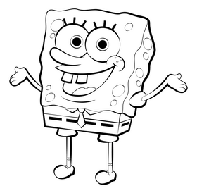 Spongebob Squarepants black and white clipart