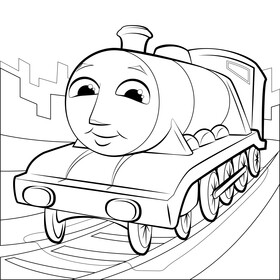 Thomas the train black and white vector free download