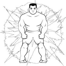Hulk, avengers black and white vector