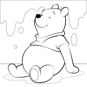 Winnie the pooh black and white vector