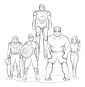 Avengers black and white clipart