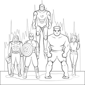 Avengers black and white vector