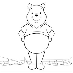 Winnie the pooh black and white vector