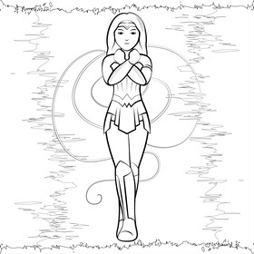 Wonder Woman black and white vector