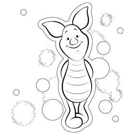 Winnie the pooh, piglet black and white vector