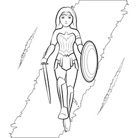 Wonder Woman black and white vector