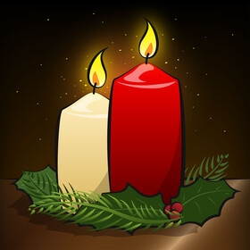 Christmas candle vector