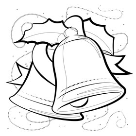 Christmas bells black and white vector