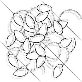Christmas lights black and white vector