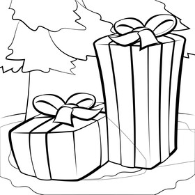 Christmas presents black and white vector