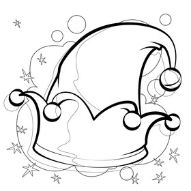 Christmas elf hat black and white vector