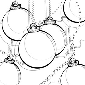 Christmas ornament black and white vector