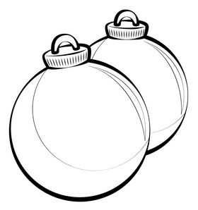 Christmas ornament drawing black and white clipart