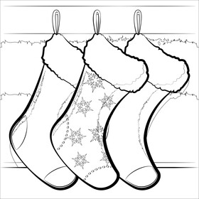Christmas stocking black and white vector
