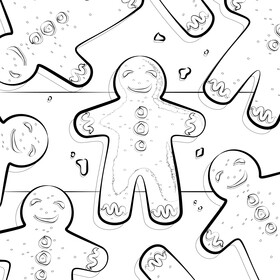 Gingerbread man black and white vector