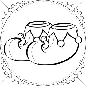 Elf shoes black and white vector