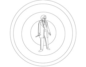 Demon barber black and white vector