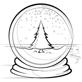 Snow globe black and white vector
