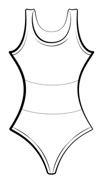 Bathing suit black and white clipart