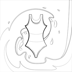 Bathing suit black and white vector