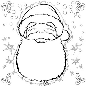 Santa claus face black and white vector