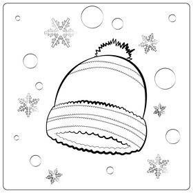 Beanie black and white vector