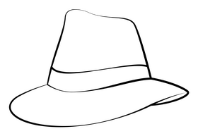 Fedora black and white clipart