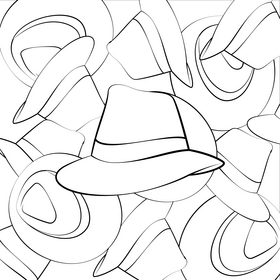Fedora black and white vector
