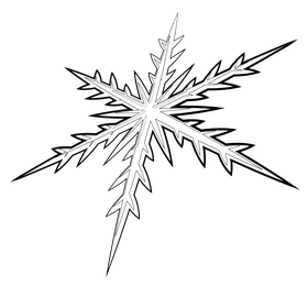 Snowflake drawing black and white clipart