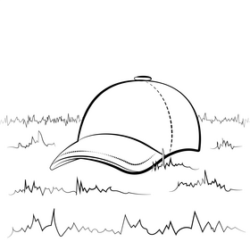 Cap black and white vector