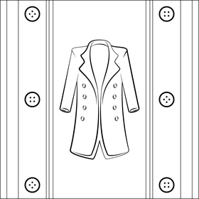 Coat black and white vector