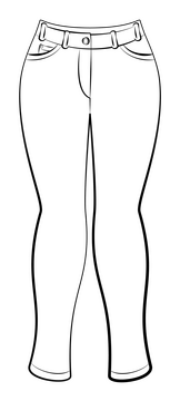 Ladies pants black and white clipart