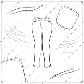 Ladies pants black and white vector
