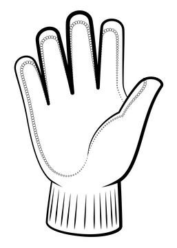 Glove black and white clipart