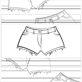 Ladies short black and white vector