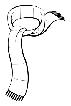 Scarf black and white clipart