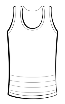Tank top black and white clipart