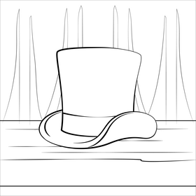 Top hat black and white vector