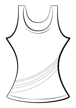 Tank top ladies black and white clipart
