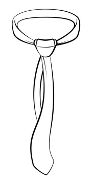 Tie black and white clipart