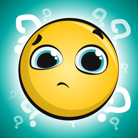 Confused emoji, emoticon, smiley vector