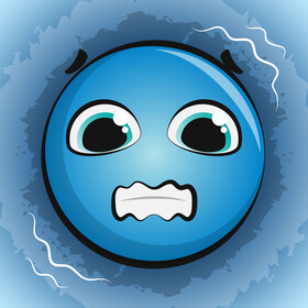 Cold emoji, emoticon, smiley vector