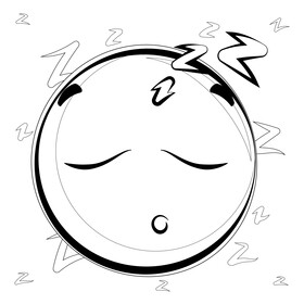 Sleeping emoji, emoticon, smiley black and white vector