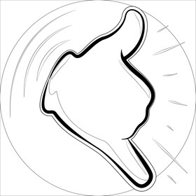 Call me hand emoji, emoticon black and white vector