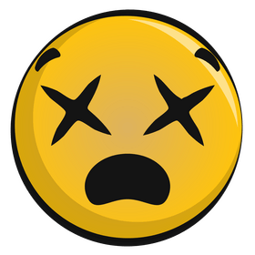 Dizzy face, dead emoji, emoticon, smiley clipart