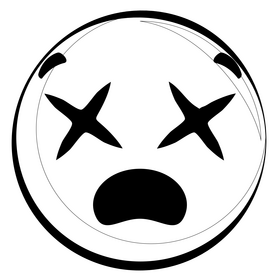 Dizzy face, dead emoji, emoticon, smiley clipart free download